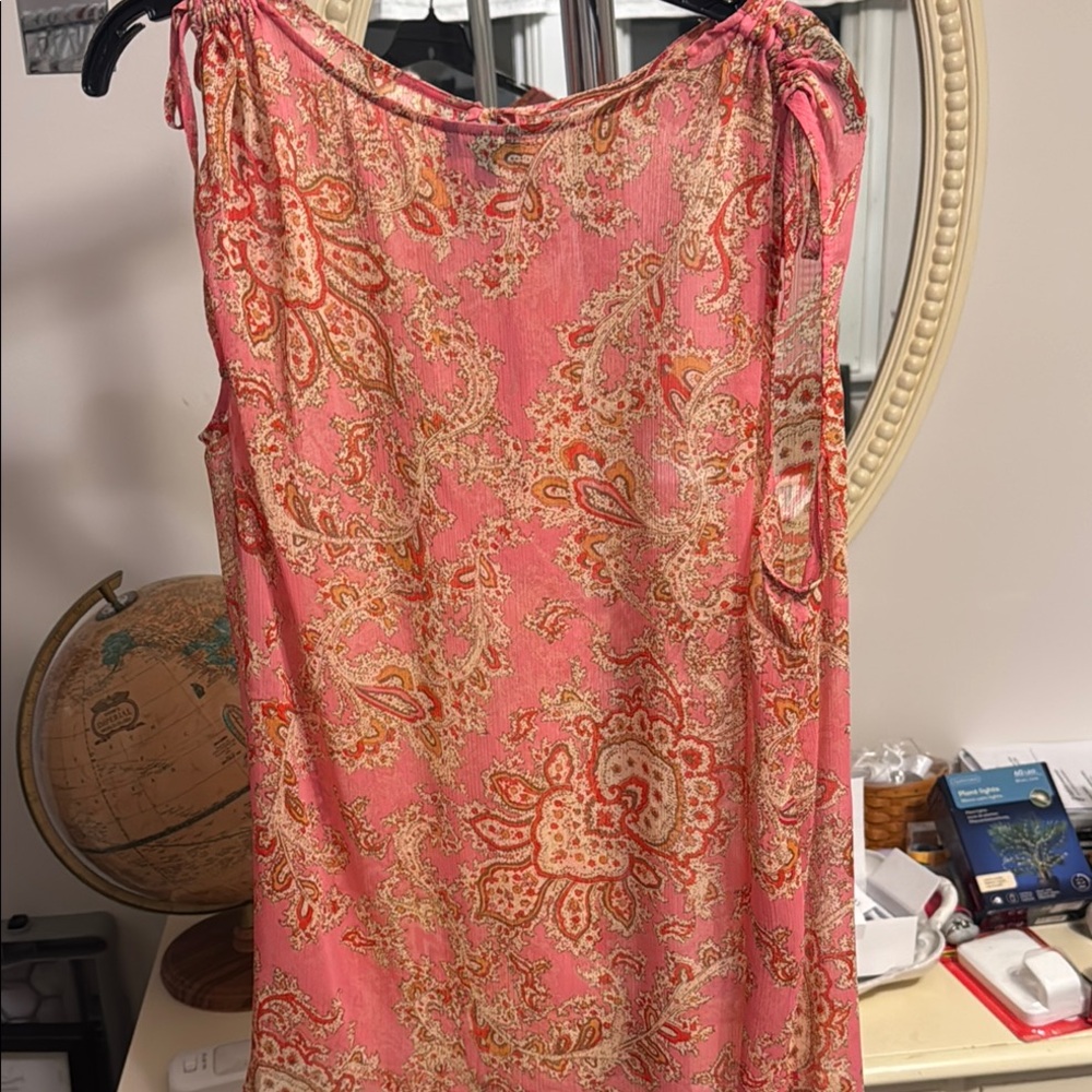 Pink Paisley Sleeveless Dress